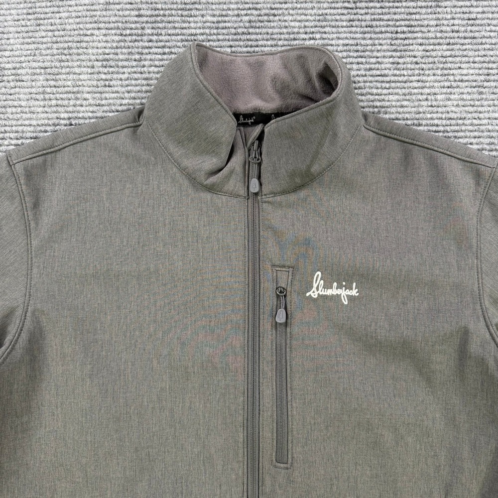 Slumberjack Mens Medium Softshell Fleece Lined Full Zip Jacket Gray Outdoor Work - Picture 4 of 13
